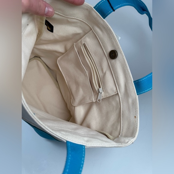 Guess Canvas‎ Turqouise Beach Tote Bag Embroidered Y2K Vtg (NWT) - Picture 8 of 13